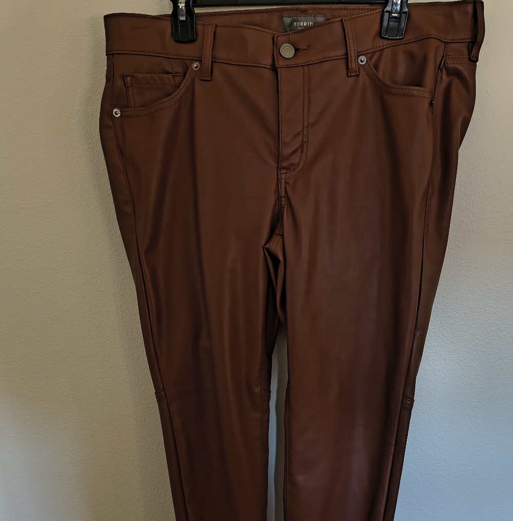 Torrid Brown Faux Leather Pants